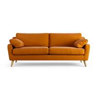 Habitat Ivor Fabric 4 Seater Sofa - Orange - Ash Leg