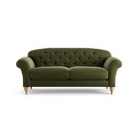 Habitat Brooker Velvet 3 Seater Sofa - Moss Green- Ash Leg