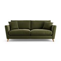 Habitat Lomond Velvet 4 Seater Sofa - Moss Green - Ash Leg