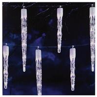 Premier Decorations 72 White LED Christmas Icicles Lights