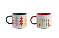 Habitat Trees Set of 2 Ceramic Mugs - Multicoloured