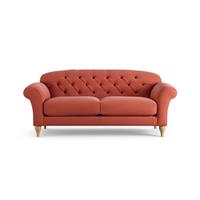 Habitat Brooker Fabric 3 Seater Sofa - Papaya - Ash Leg