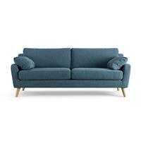 Habitat Ivor Fabric 4 Seater Sofa - Blue - Ash Leg