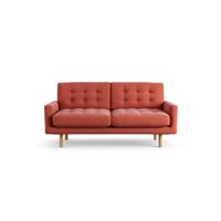 Habitat Fenner Fabric 2 Seater Sofa - Papaya - Ash Leg