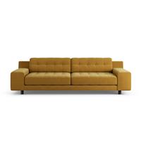 Habitat Hendricks Fabric 4 Seater Sofa - Gold - Black Leg