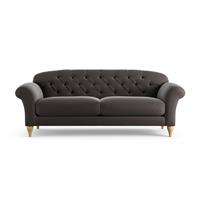 Habitat Brooker Velvet 4 Seater Sofa - Grey - Ash Leg