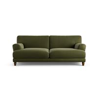 Habitat Askem Velvet 3 Seater Sofa - Moss Green - Dark Leg
