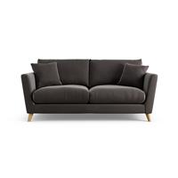 Habitat Lomond Velvet 3 Seater Sofa - Grey - Ash Leg