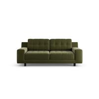 Habitat Hendricks Velvet 2 Seater Sofa - Green - Black Leg