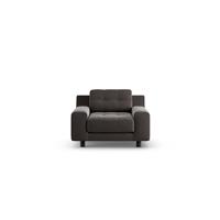 Habitat Hendricks Velvet Armchair - Slate Grey - Black Leg