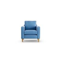 Habitat Flint Velvet Armchair - Sky Blue - Ash Leg