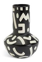 Habitat Wax Resist Shaped Vase - Black