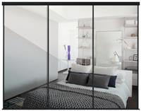 Spacepro Black Frame Mirror Sliding Door Kit W2216mm