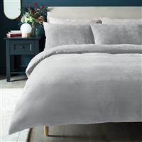 Argos Home Slinky Fleece Grey Bedding Set - Superking