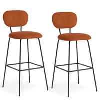 Habitat Ariana Pair of Fabric Counter Bar Stool - Copper