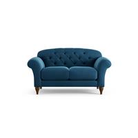 Habitat Brooker Velvet 2 Seater Sofa - Ink Blue - Dark Leg