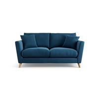 Habitat Lomond Velvet 2 Seater Sofa - Blue - Ash Leg