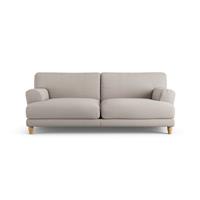 Habitat Askem Fabric 3 Seater Sofa - Stone - Ash Leg