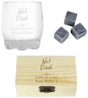 Personalised Message Number One Cooling Stones And Glass Set