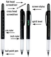 Personalised Message Free Text Multi Tool Pen - Black