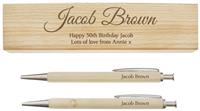 Personalised Message Wooden Pen And Pencil Box Set
