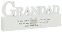 Personalised Message Free Text Heart Wooden Grandad Ornament