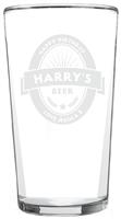 Personalised Message Beer Label Pint Glass