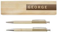 Personalised Message Name Only Wooden Pen And Pencil Set