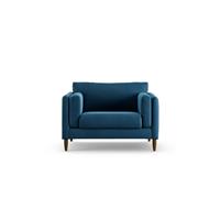 Habitat Newington Velvet Cuddle Chair - Ink Blue - Dark Leg