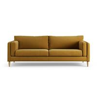 Habitat Newington Fabric 4 Seater Sofa - Gold - Ash Leg