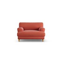 Habitat Askem Fabric Cuddle Chair - Papaya - Ash Leg