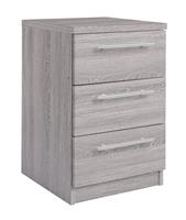 Argos Home Brisbane 3 Drawer Bedside - Grey Oak