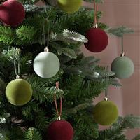 Habitat Pack of 9 Flocked Christmas Baubles - Jewel Tones