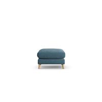Habitat Lomond Fabric Footstool - Blue - Ash Leg