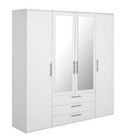 Argos Home Brisbane 4 Door 3 Drawer Mirror Wardrobe - White
