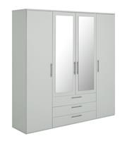 Argos Home Brisbane 4 Door 3 Drawers Wardrobe - Grey