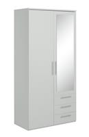 Argos Home Brisbane 2 Door 3 Drawer Mirror Wardrobe - Grey