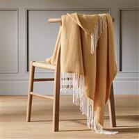 Habitat Herringbone Throw - Mustard - 125x150cm