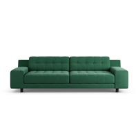 Habitat Hendricks Fabric 4 Seater Sofa - Green - Black Leg