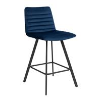 Argos Home Keaton Velvet Counter Bar Stool - Dark Blue