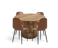 Habitat Jericho Natural Dining Table & 4 Beni Tan Chairs