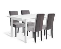 Argos Home Lyssa 4-6 Seater Extending Table & 4 Grey Chairs