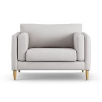 Habitat Newington Fabric Cuddle Chair - Natural - Ash Leg