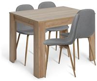 Argos Home Miami Dining Table & 4 Beni Grey Chairs