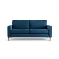 Habitat Flint Velvet 3 Seater Sofa - Ink Blue - Ash Leg