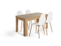 Argos Home Miami Curve 4-6 Seater Table & 4 Beni White Chair