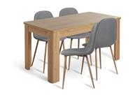 Argos Home Miami Curve 4-6 Seater Table & 4 Beni Grey Chair