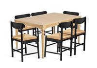 Habitat Barnwell Dining Table & 6 Hanna Black Chairs