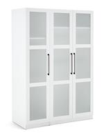 Habitat Hamburg Triple Glass Wardrobe -White