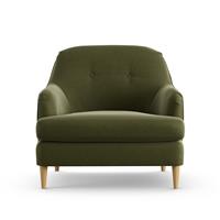Habitat Frome Velvet Armchair - Moss Green - Ash Leg